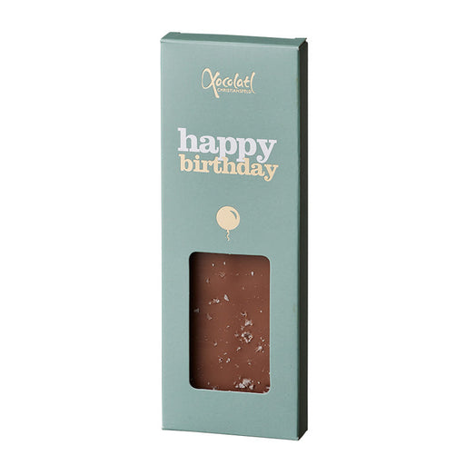 Chokoladeplade fra Xocolatl 'Happy birthday'. Tillykke med fødselsdagen chokolde